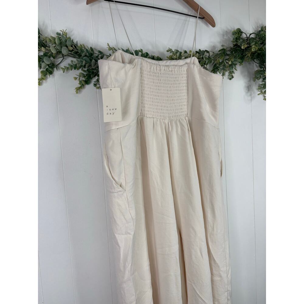 ‼️3/$30‼️ NWT A New Day Cream Strapless Wide Leg Jumpsuit Plus XXL - Picture 9 of 10